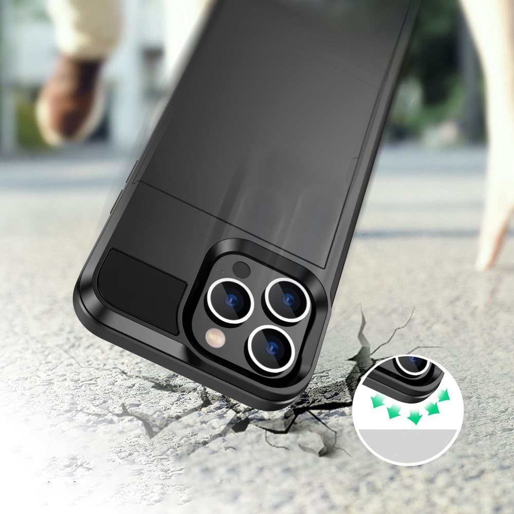 iPhone 14 Plus Skal med kortfack - Svart