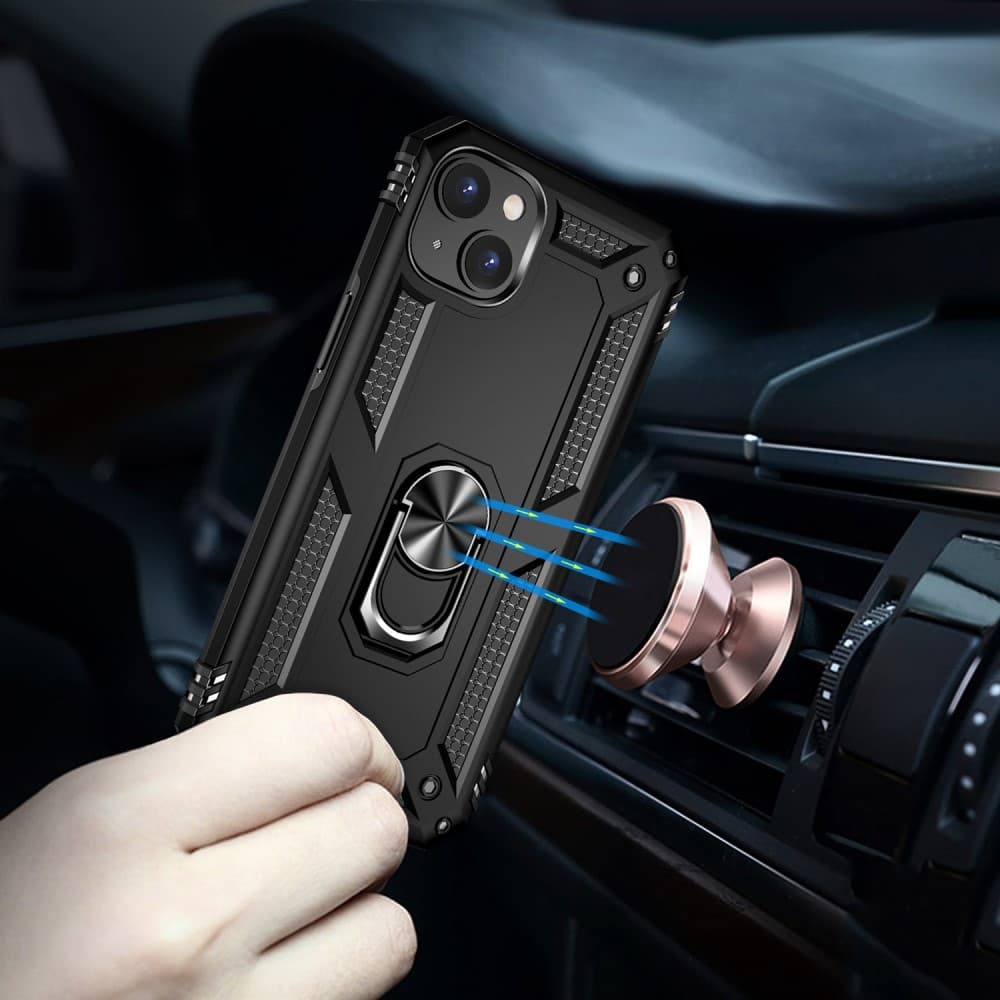 iPhone 14 Military Grade Shockproof TPU + PC Skal - Svart - Bild 3