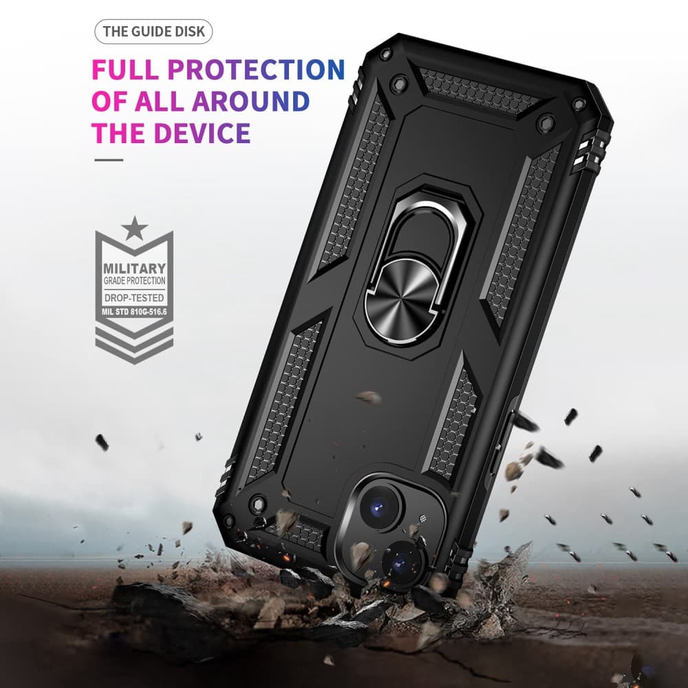 iPhone 14 Military Grade Shockproof TPU + PC Skal - Svart - Bild 2