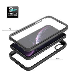 IPhone XR skal med ett skärmskydd - Svart