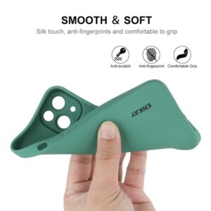 ENKAY HAT PRINCE iPhone 14 Solid Color Liquid Silicone Skal - Blackish Green