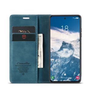 CASEME Samsung Galaxy S24 FE Plånboksfodral i matt konstläder - Blå