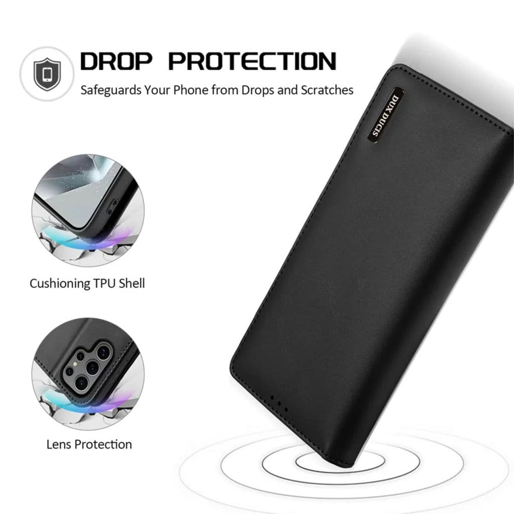 DUX DUCIS Samsung Galaxy S25 Ultra Plånboksfodral i läder - Svart