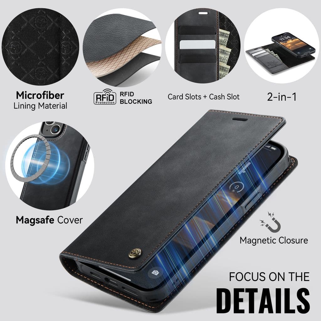 CASEME iPhone 14 Plus / iPhone 15 Plus Fodral med MagSafe - Svart - Bild 9
