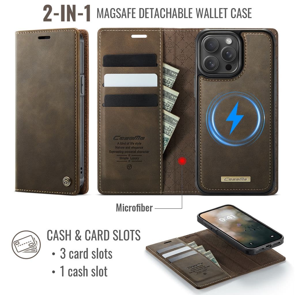 CASEME iPhone 15 Pro Max Fodral med MagSafe - Brun - Bild 2