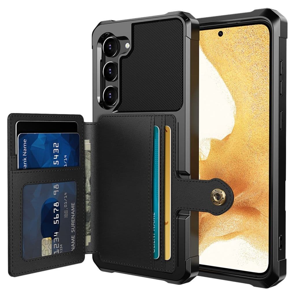 ZM03 Samsung Galaxy S23 Plus skal med en plånbok - Svart