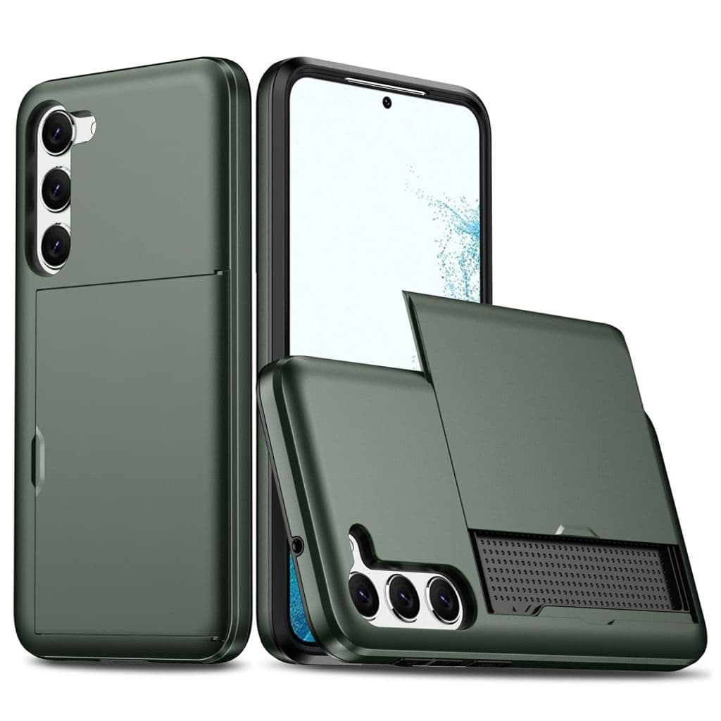 Samsung Galaxy S23 Plus skal med en korthållare - Grönt