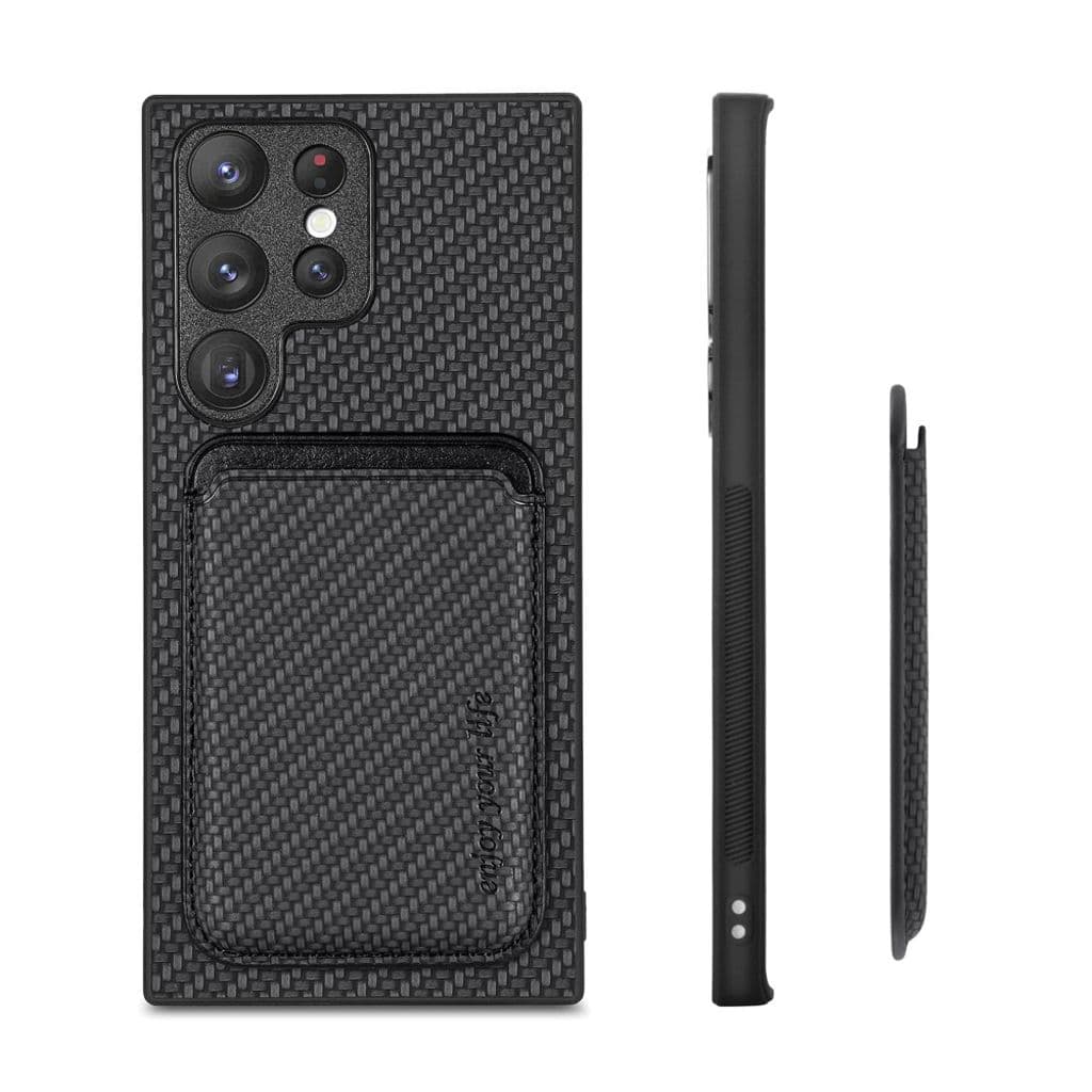 Avtagbart Samsung Galaxy S23 Ultra skal med korthållare - Svart