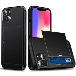 IPhone 15 Plus skal med en korthållare - Svart