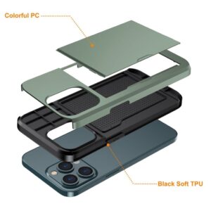 IPhone 15 Pro skal med en korthållare - Grönt
