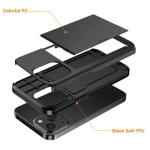 IPhone 15 skal med en korthållare - Svart