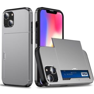 IPhone 15 skal med en korthållare - Grått