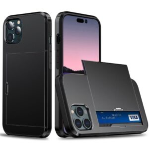IPhone 15 Pro Max skal med en korthållare - Svart