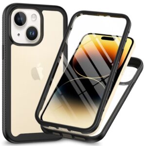 IPhone 15 skal med ett skärmskydd - Svart
