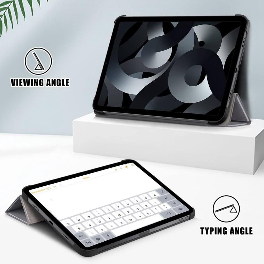 iPad 10.9" 2022 / iPad 11" 2025 fodral med stativ - Grå