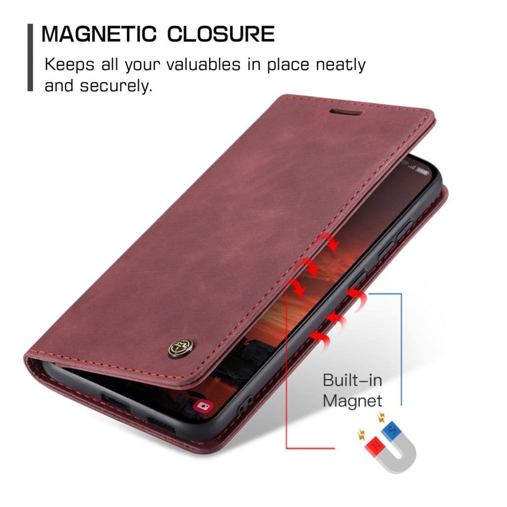 CASEME Samsung Galaxy S25 FE Plånboksfodral med Kortfack - Röd - Bild 9