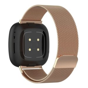 Fitbit Versa 3 Klockarmband i rostfritt stål - Roséguld