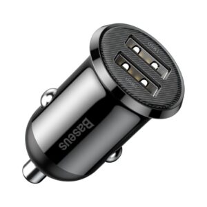 Baseus Grain Pro Billaddare 2x USB-A 4.8A - Svart