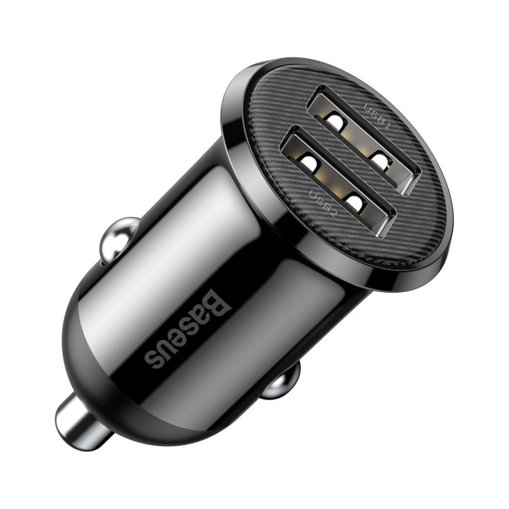 Baseus Grain Pro Billaddare 2x USB-A 4.8A - Svart