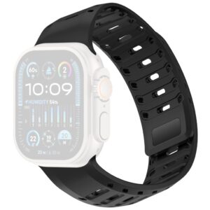 Apple Watch 49/46/44/42mm Silikon Armband magnetlås - Svart