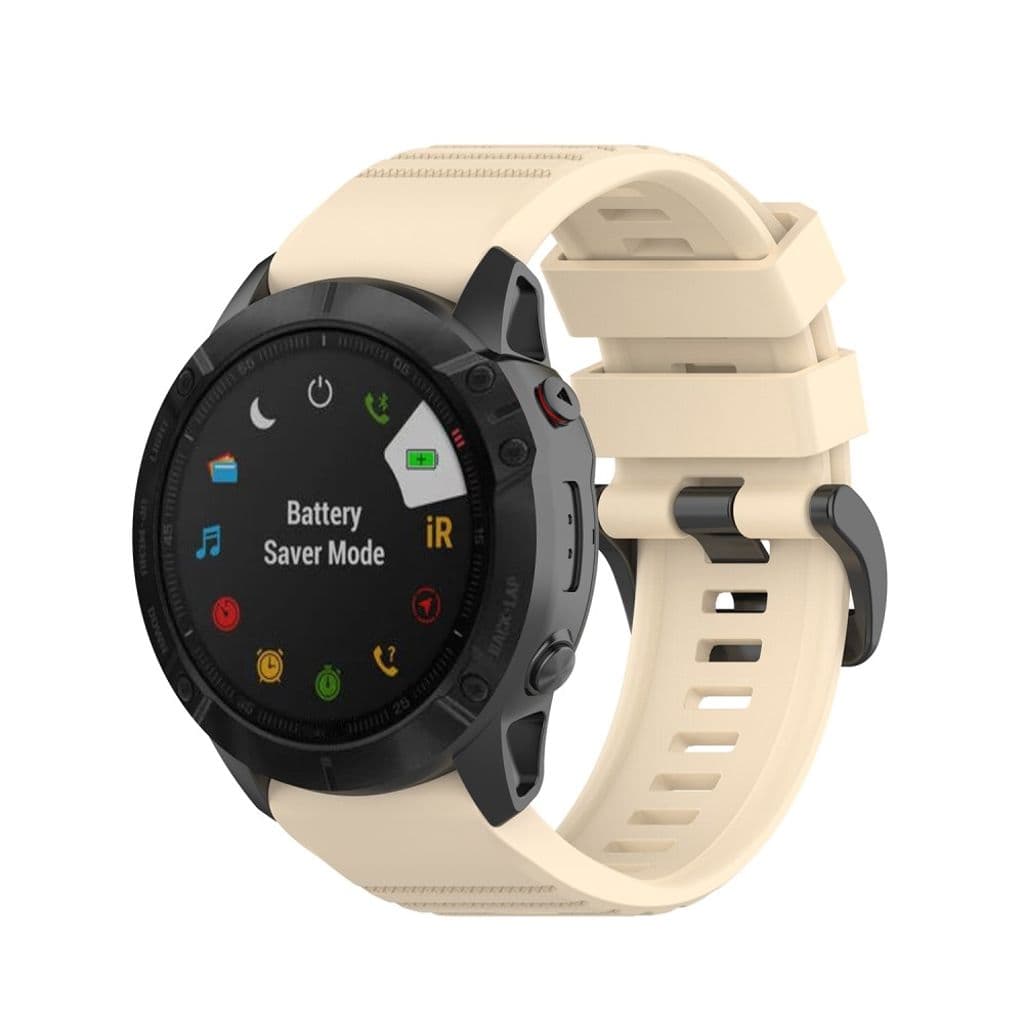Garmin Fenix 7X/6X/6X Pro/5X/5X Plus etc. Klockarmband i silikon - Beige - Bild 4