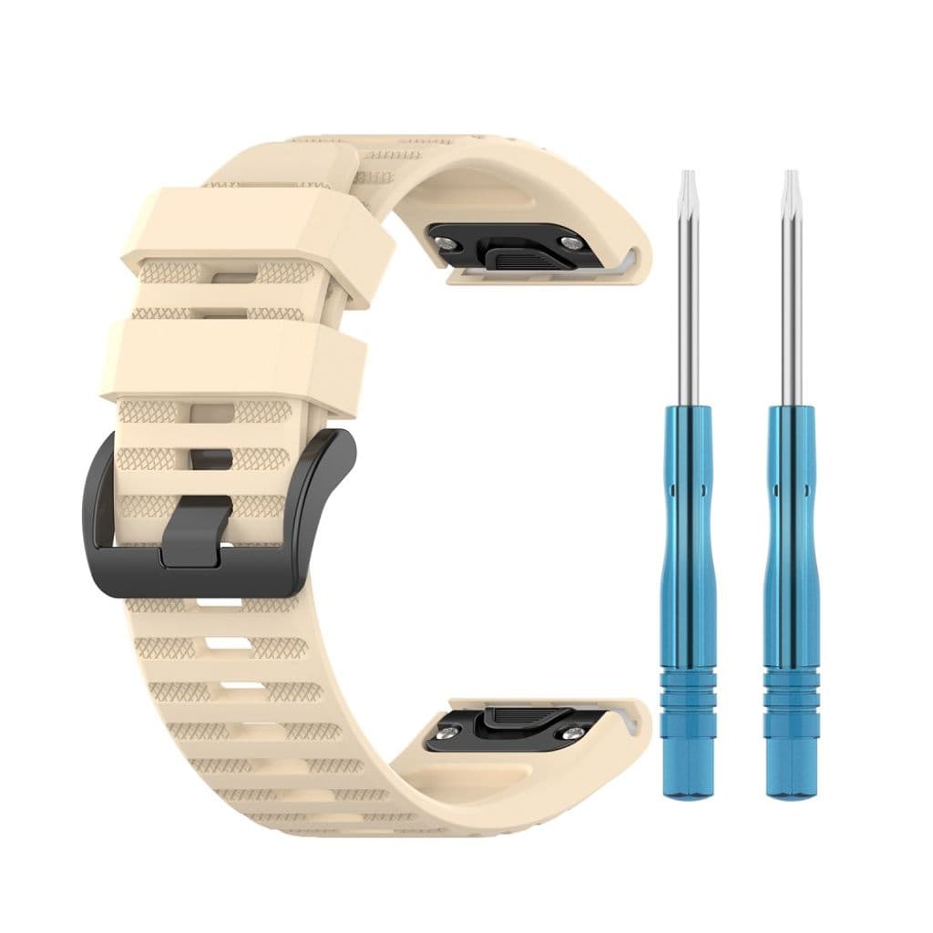 Garmin Fenix 7X/6X/6X Pro/5X/5X Plus etc. Klockarmband i silikon - Beige - Bild 5