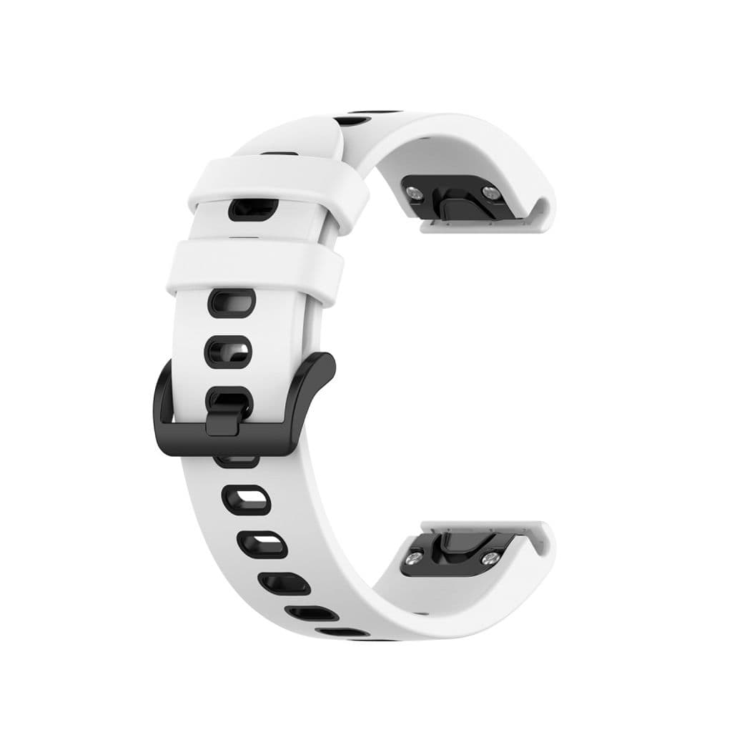 Garmin Fenix 6S/5S/6S Pro/5S Plus Klockarmband i silikon - Vit/Svart