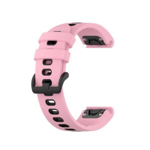 Garmin Fenix 6S/5S/6S Pro/5S Plus Klockarmband i silikon - Rosa/Svart