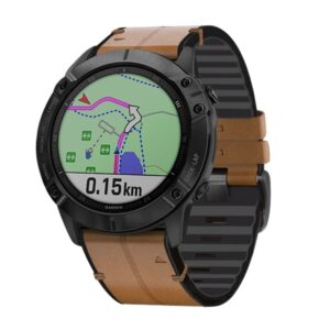 Garmin Fenix 6X/5X Plus/3/3 HR Klockarmband i läder- Brun