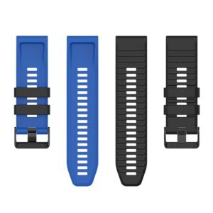 Garmin Fenix 7X/6X/6X Pro etc. Tvåfärgat klockarmband i silikon - Svart/Blå