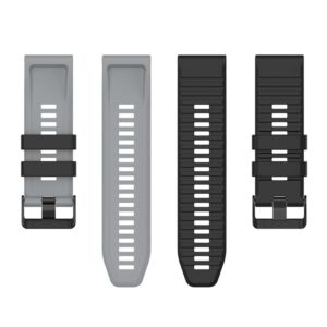 Garmin Fenix 7/6/6 Pro etc. Tvåfärgat klockarmband i silikon - Svart/Grå
