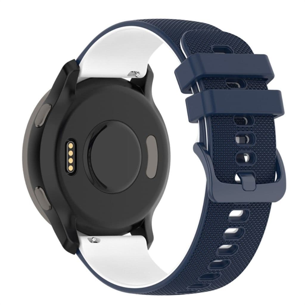 Garmin Venu 2 / VivoActive 4 etc. Tvåfärgat klockarmband i silikon - Blå/Vit - Bild 5