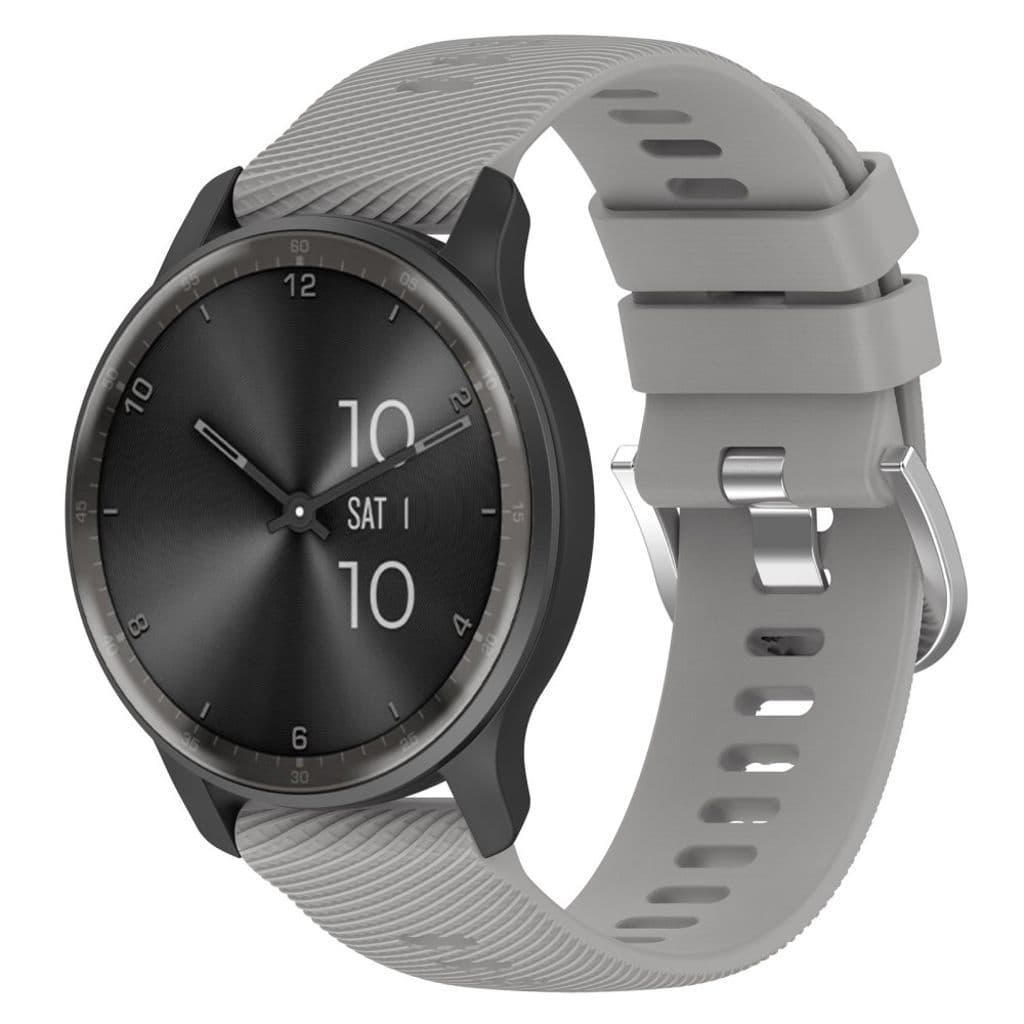 Garmin VivoMove/Venu/VivoActive/Forerunner etc. Klockarmband i silikon - Grå - Bild 4