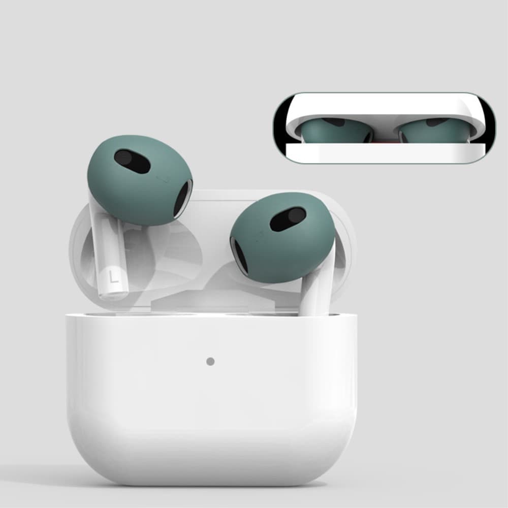 2-i-1 Silikon Skal för Apple AirPods Gen 3 + AirTag - Vit