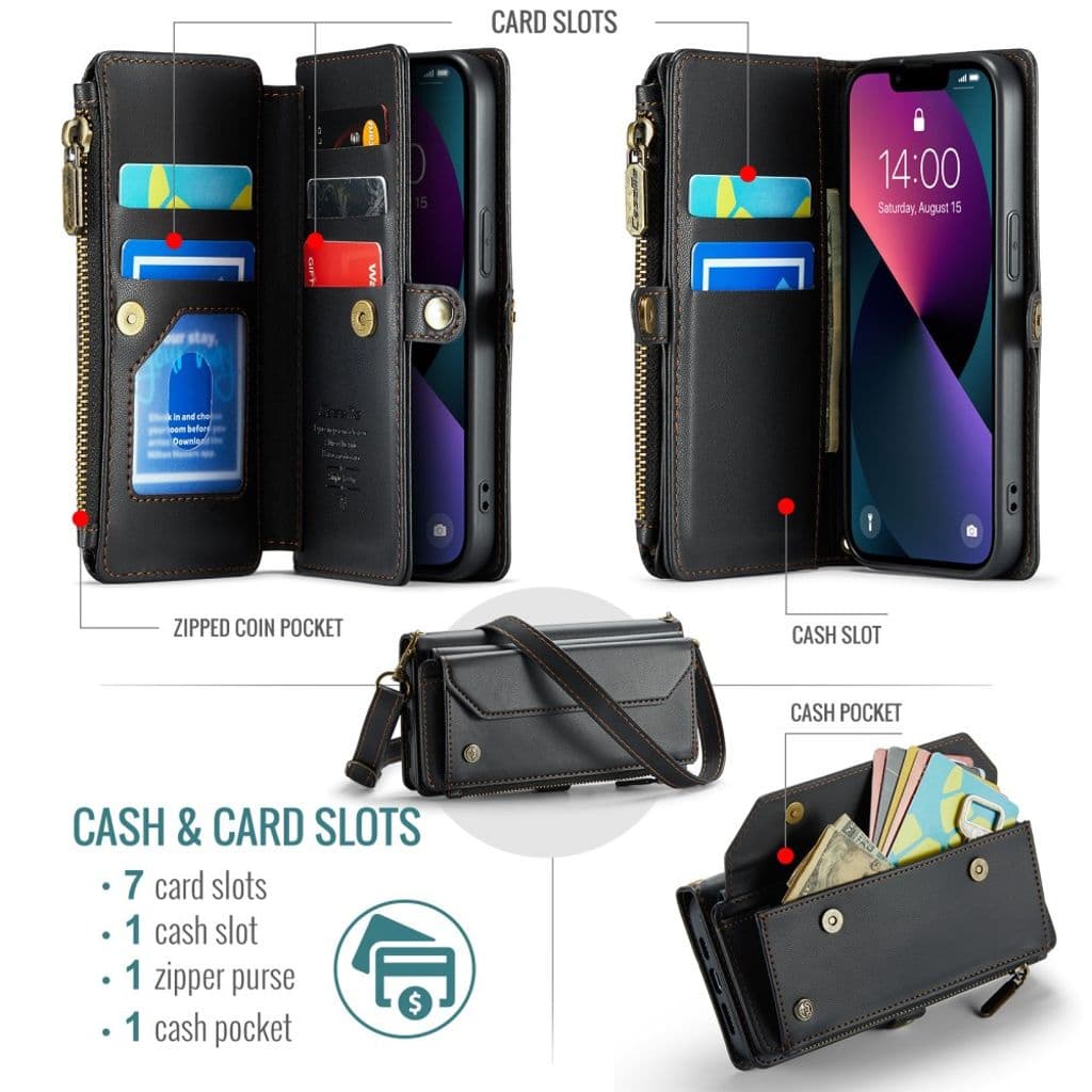 iPhone 13 Plånboksfodral Korthållare – Svart - Bild 4