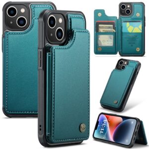 CASEME C22 iPhone 14 Plånboksfodral med RFID-skydd - Grön