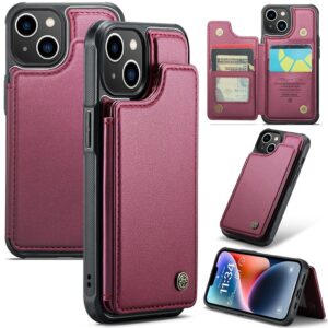 CASEME iPhone 14 Plånboksfodral med RFID-skydd - Röd