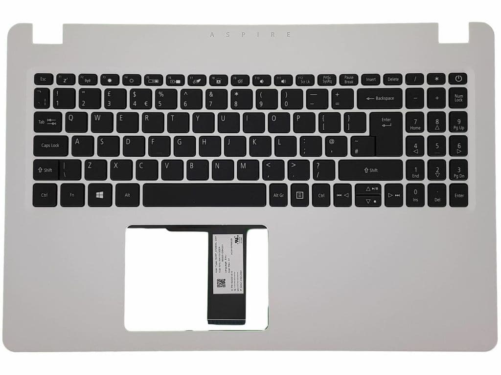 Acer Cover Upper A515-52(G) med Bagrundsbelyst Tangentbord UK - Silver