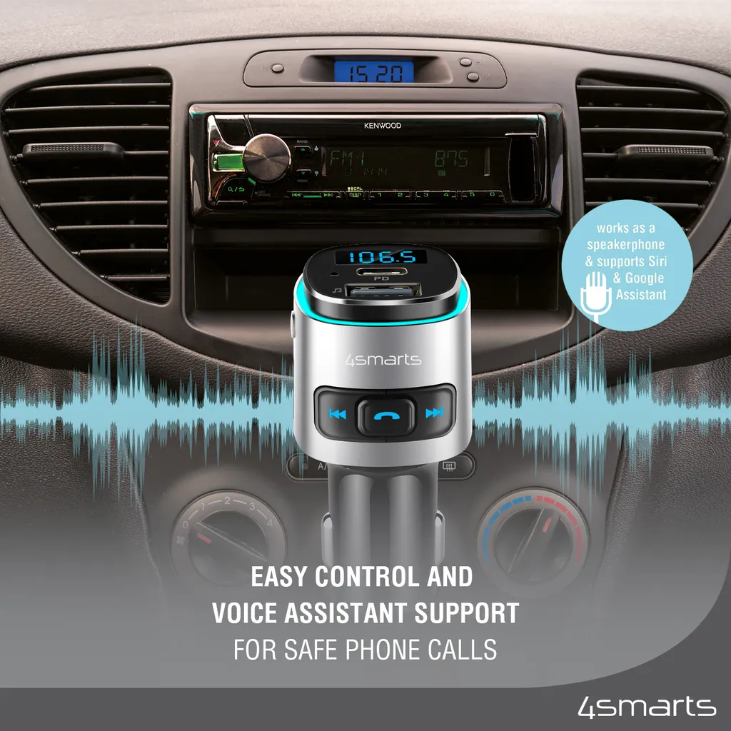 4Smarts Bluetooth FM-sändare med billaddare/handsfree/multimediaingång - Bild 5