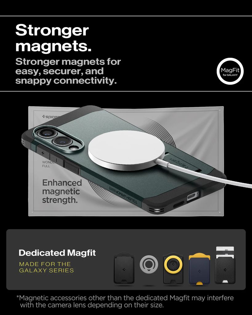 Spigen Samsung Galaxy S25 Edge Tough Armor MagFit Skal - Svart - Bild 8