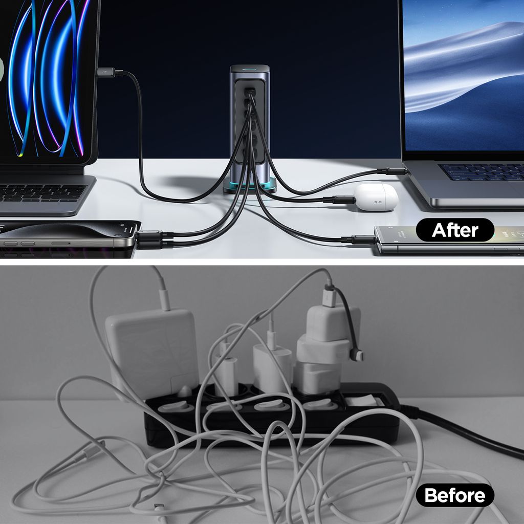 NEXTBATT 6-i-1 65W GaN Multi USB-laddare 4 USB-C & 2 USB-A - Bild 5