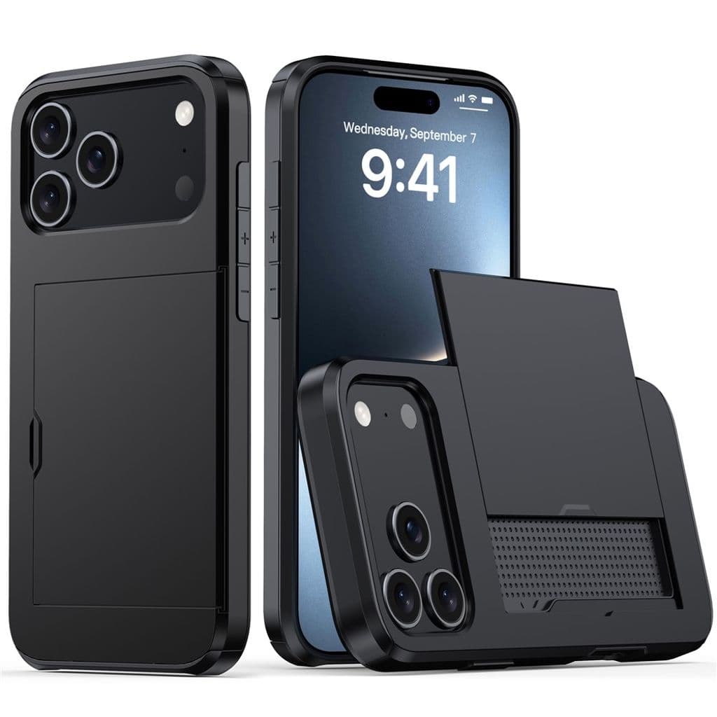 iPhone 17 Pro Skal med kortfack - Svart
