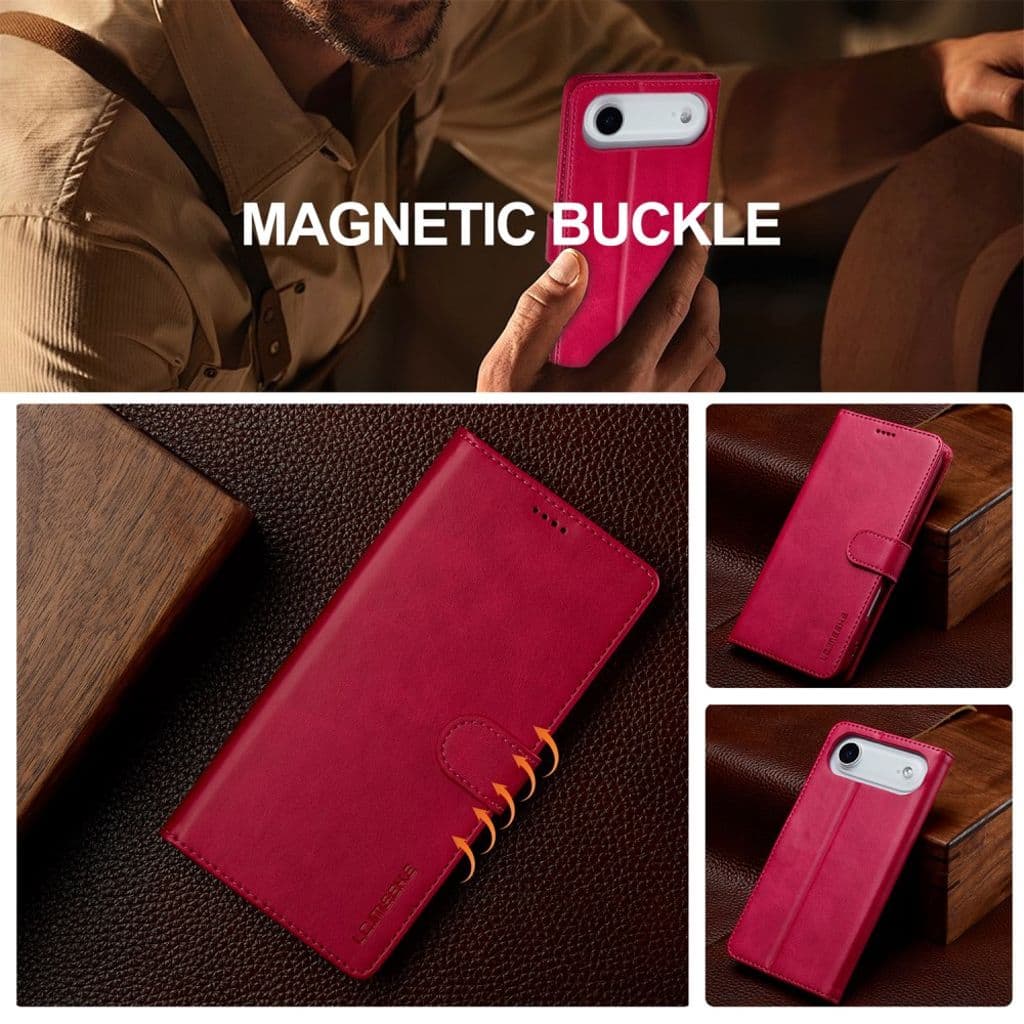 LC.IMEEKE iPhone Air Plånboksfodral med Stativ - Rosa - Bild 10