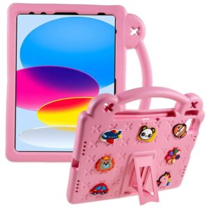 iPad A16 11" 2025/10.9" 2024 Barnskal med ställ - Rosa