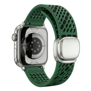 Apple Watch 49/46/44/42mm Armband med säkerhetsspänne - Arméegrön/Svart