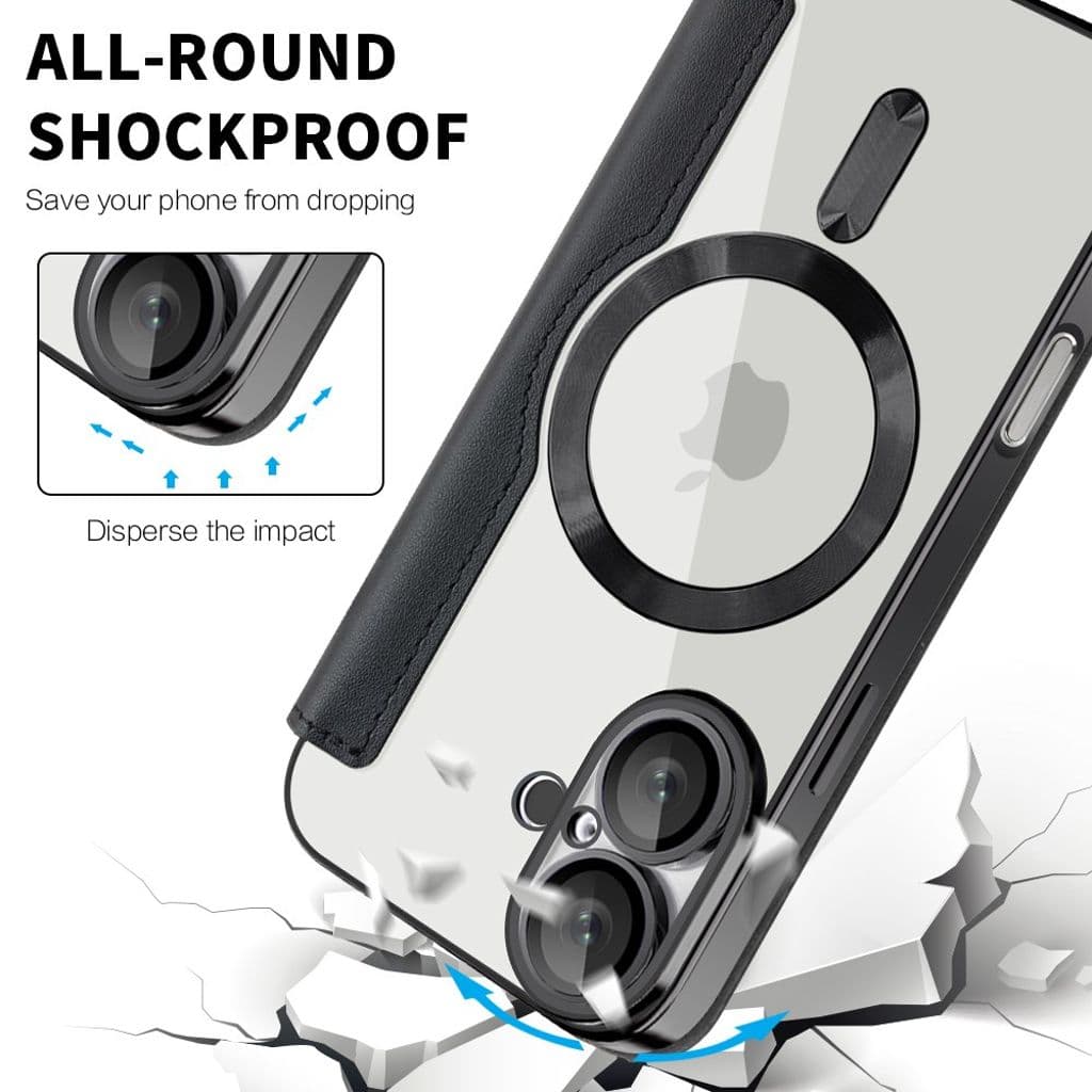 iPhone 16 Fodral med Kortplatser - Svart - Bild 6