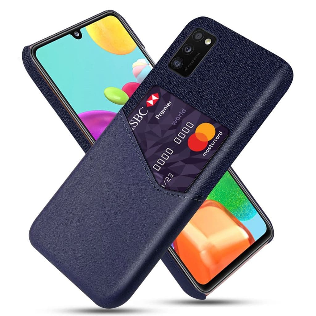 KSQ Samsung Galaxy A41 Skal med Kortfack - Blå