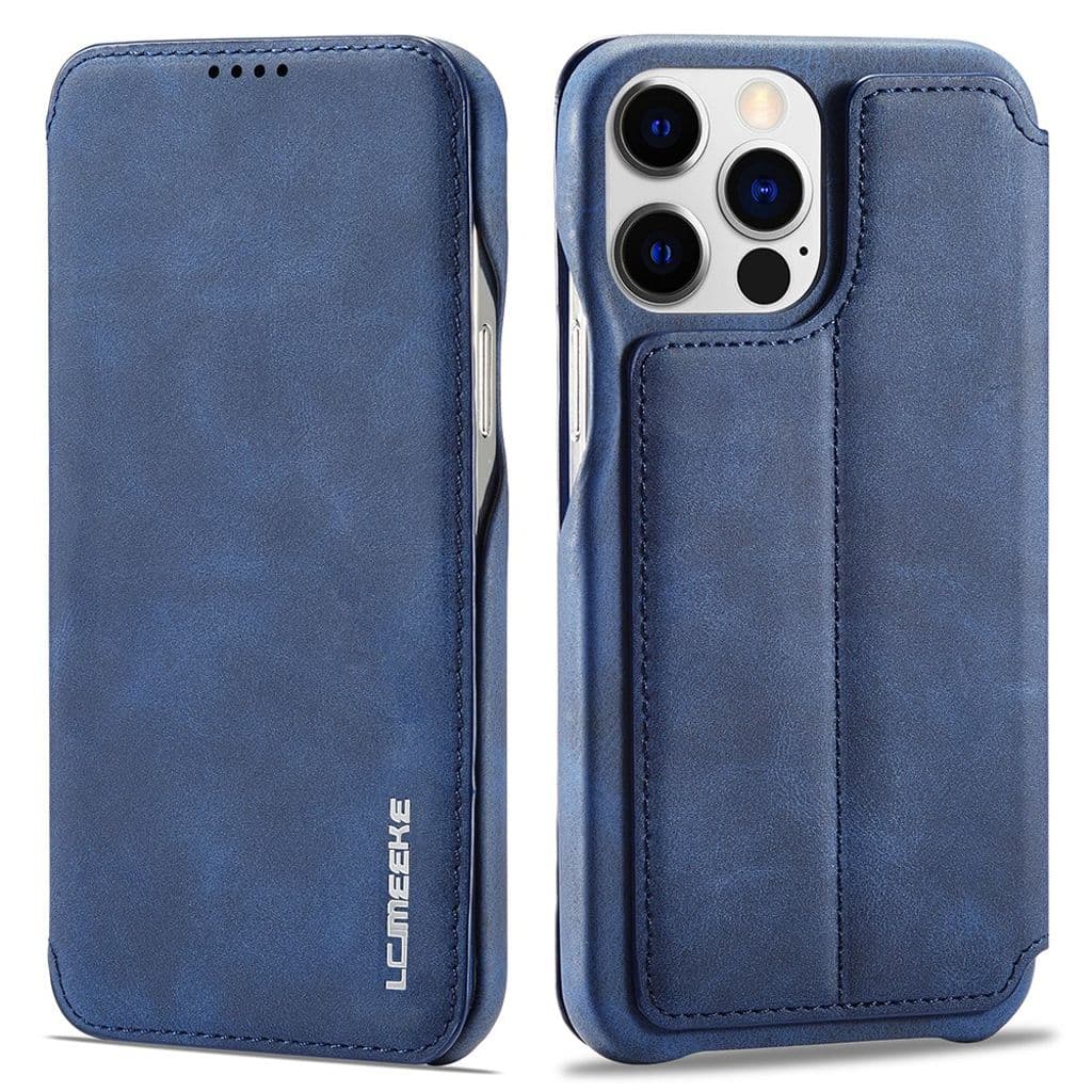 LC.IMEEKE iPhone 14 Pro Max Plånboksfodral Stativ PU-läder - Blå