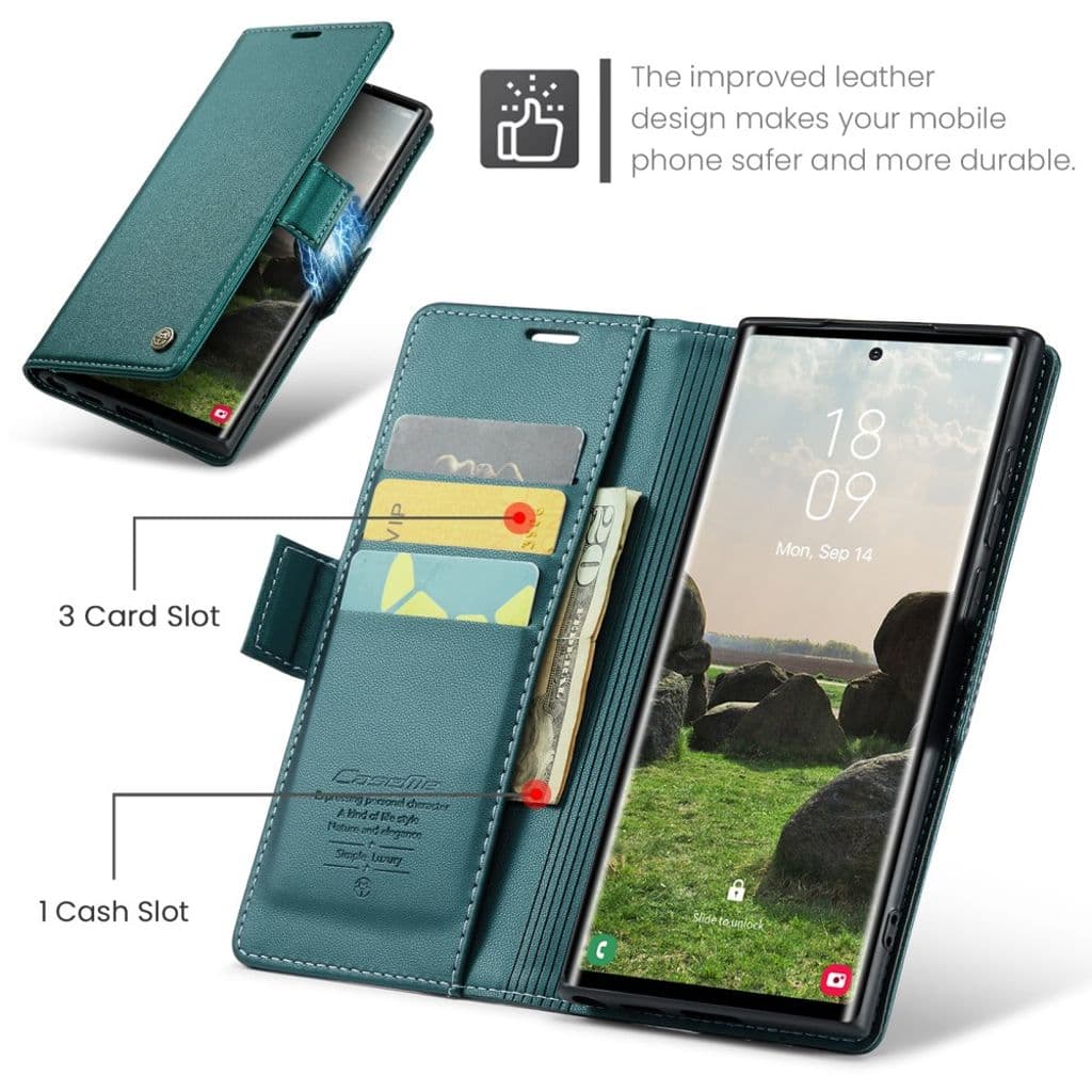CASEME Samsung Galaxy S25 Ultra Plånboksfodral - Grön - Bild 6