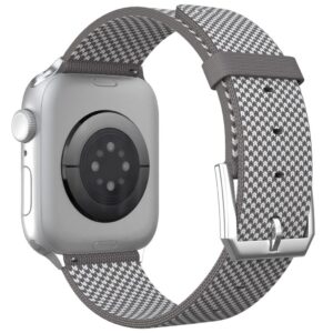 Apple Watch 42/41/40/38mm Justerbart Nylonarmband - Grå/Vit